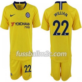 Fußballtrikots Chelsea Willian 22 Kinder Auswärts Trikotsatz 2018-2019